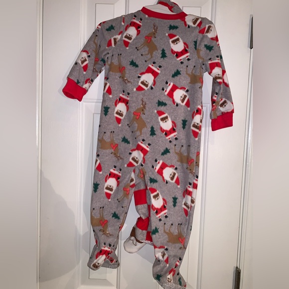 Carter’s just one you African-American Santa fleece footed pajamas Holiday Set - Picture 10 of 13